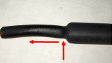one side of shrink tube shrunk