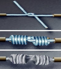 wrapped wire with flux added