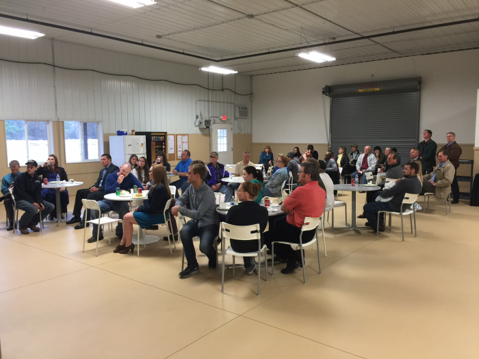 The crowd listening to Bob and Nita Gross's vision.